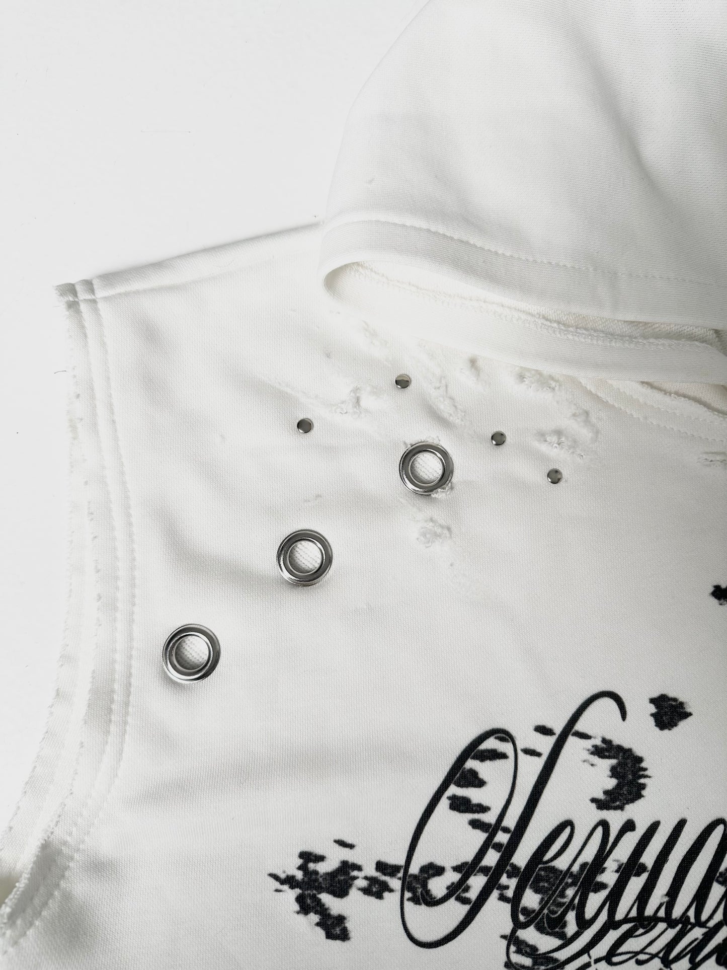 Distressed Hooded Tank Top